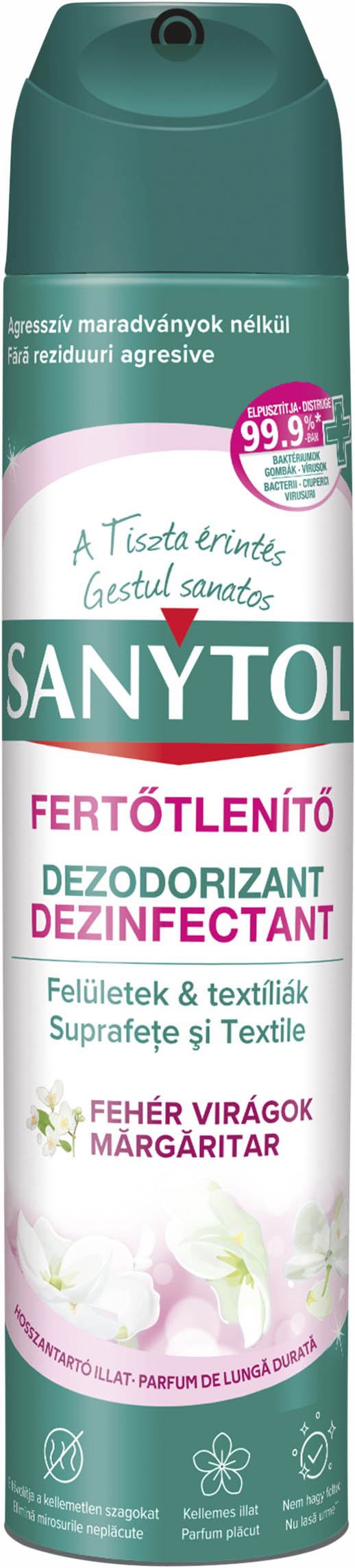 SANYTOL FERTŐTLENÍTŐ LÉGFRISSÍTŐ 300ML FEHÉR VIRÁGOK