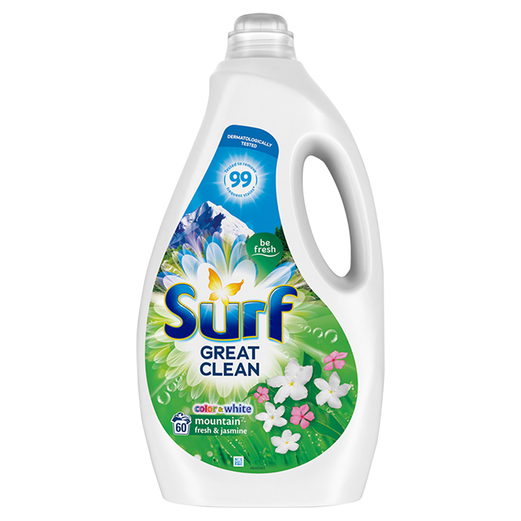 SURF GÉL 3L COLOR+WHITE MOUNTAIN FRESH&JASMINE 60 MOSÁSOS