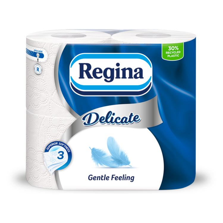 REGINA WC PAPÍR 4 TEK. 3 RÉT. 150 LAP DELICATE GENTLE FEELING