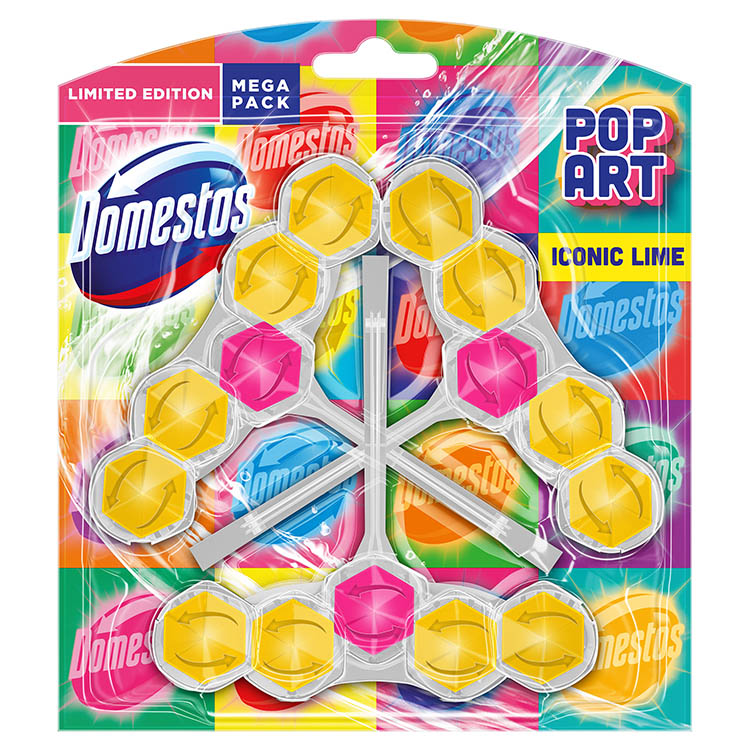DOMESTOS POWER5 WC TISZT. 3X55G FULL POWER POP ART ICONIC LIME