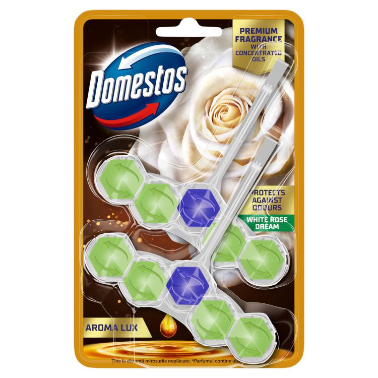 DOMESTOS AROMA LUX WC TISZT. 2X50G WHITE ROSE DREAM