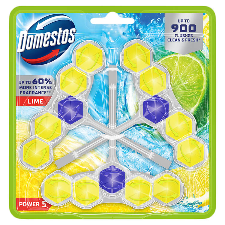 DOMESTOS POWER5 WC TISZT. 3X50G LIME