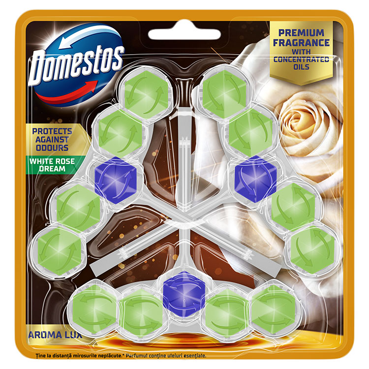 DOMESTOS AROMA LUX WC TISZT. 3X50G WHITE ROSE DREAM