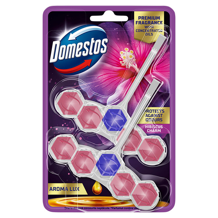 DOMESTOS AROMA LUX WC TISZT. 2X50G HIBISCUS CHARM