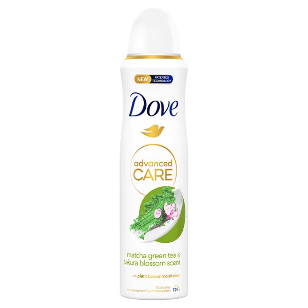 DOVE DEO 150ML ADVANCED CARE MATCHA GREEN TEA&SAKURA BLOSSOM SCENT