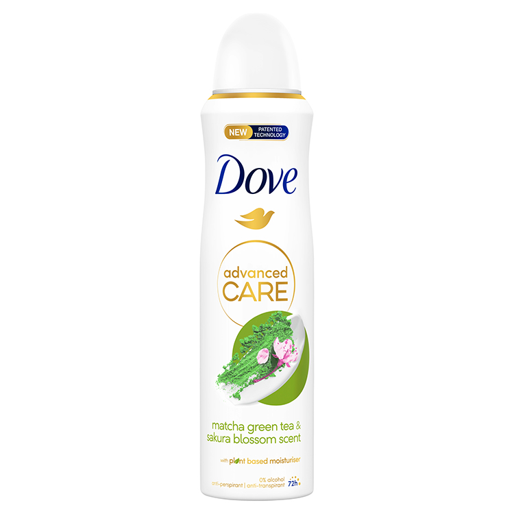 DOVE DEO 150ML ADVANCED CARE MATCHA GREEN TEA&SAKURA BLOSSOM SCENT
